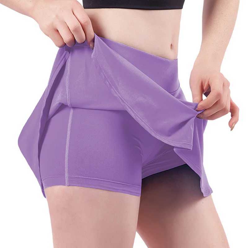 Fake Two-Piece Nude Yoga Skirt Trousers Women Summer Chuid-Dri Running Fitness Tennis Skirt Training Sports Short Trousers XJ250724