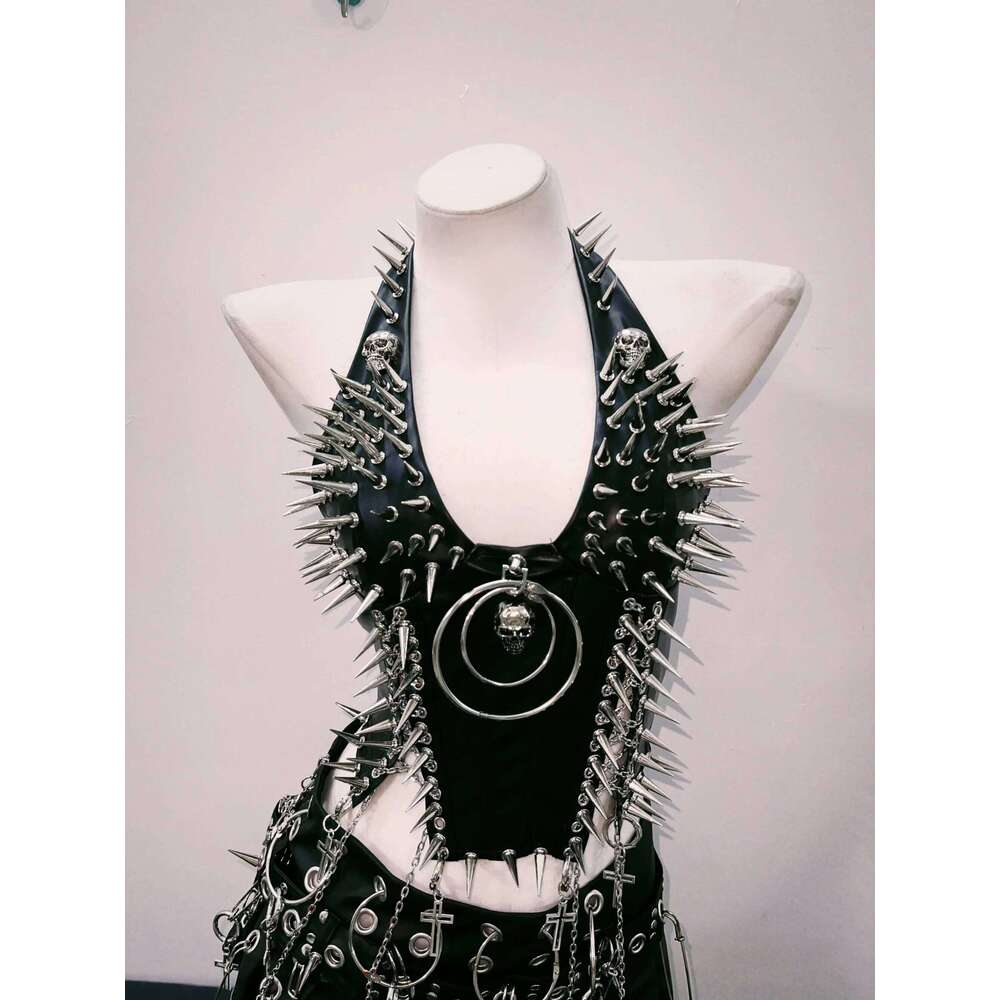Designer Niche Corset Fashion Casual YK Rivet Vest Skull Top Vintage Gothic