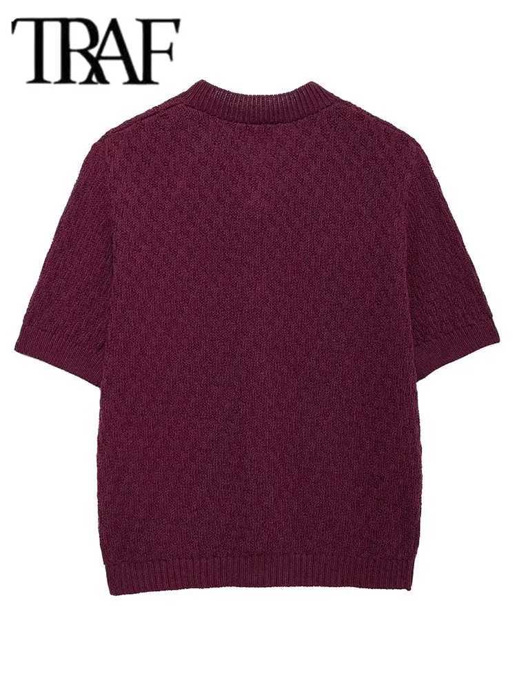 2025 Women Fashion New Jewelry Button Cardigan Short Sleeve V-neck Knitted Sweater Cardigans Chic Female Knitwear Coat X250724