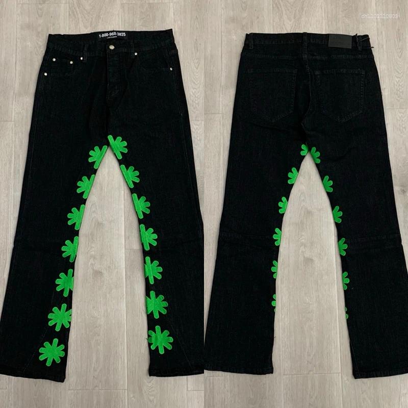 Men's Jeans Retro Hip-hop Style Street LOST SHDWS Creative Embroidered Flower Logo Casual Pants Men Women Lostshdws Denim Trousers