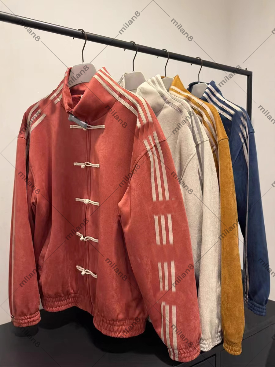 Mens designer Jackets New Chinese style stand up collar buttoned jacket for mens spring loose Tang style jacket