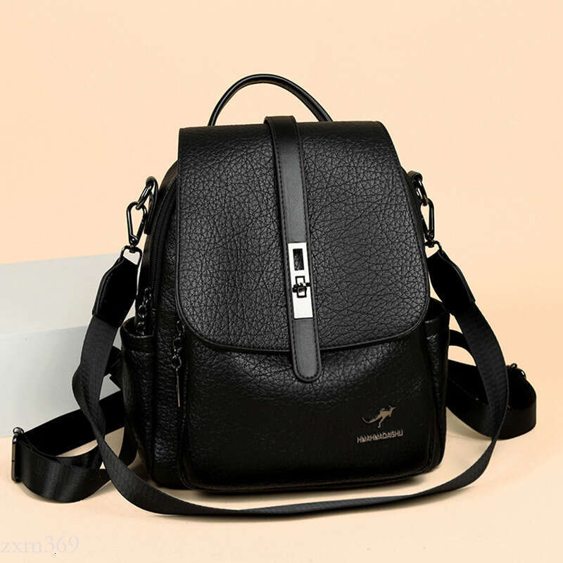 Soft Leather Backpack for Women, New Korean Style, Versatile Large Capacity Women's Backpack, Lightweight Travel School Bag, Trendy