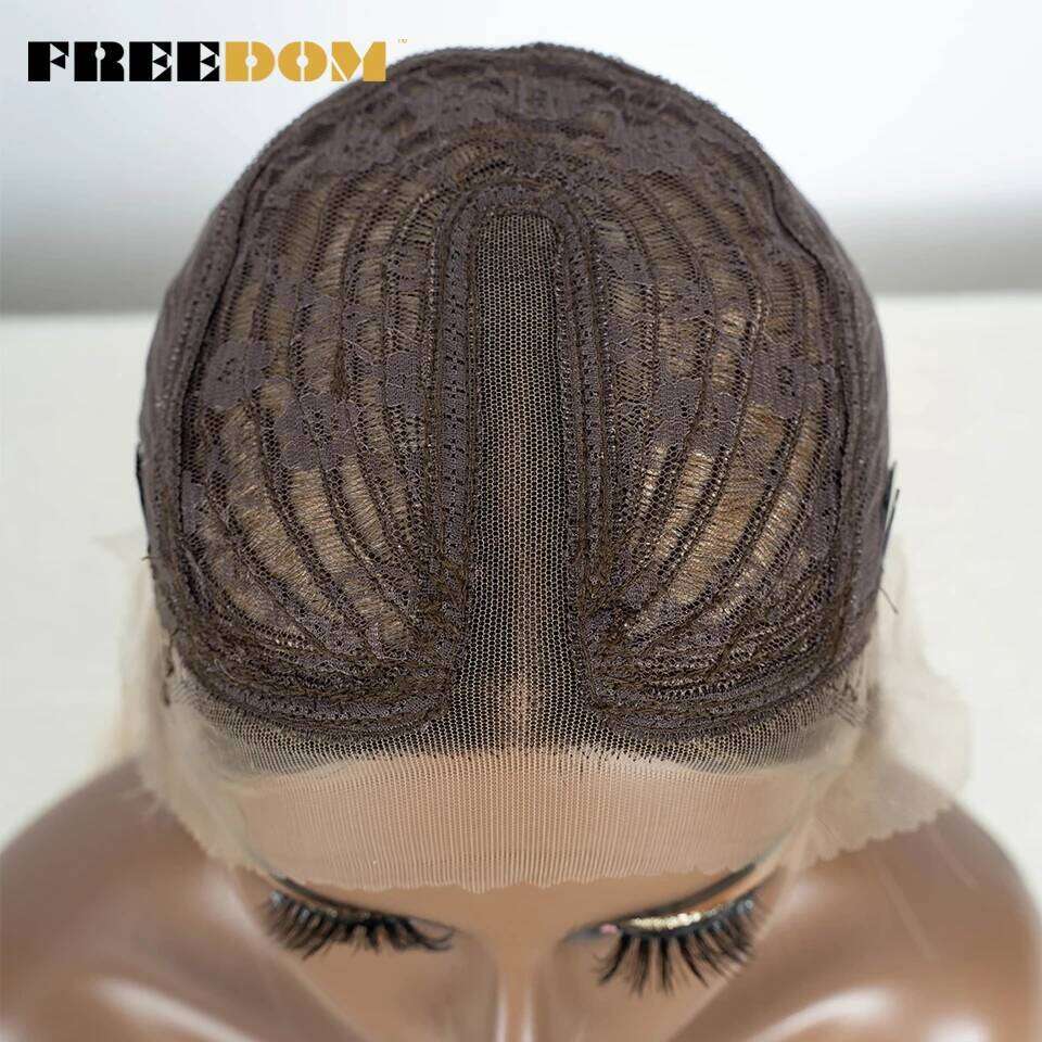 Synthetic Front For Women Human Hair Straight Lace With Bangs 26 Inches Ombre Brown Highlight Blonde Wigs Cosplay Wig