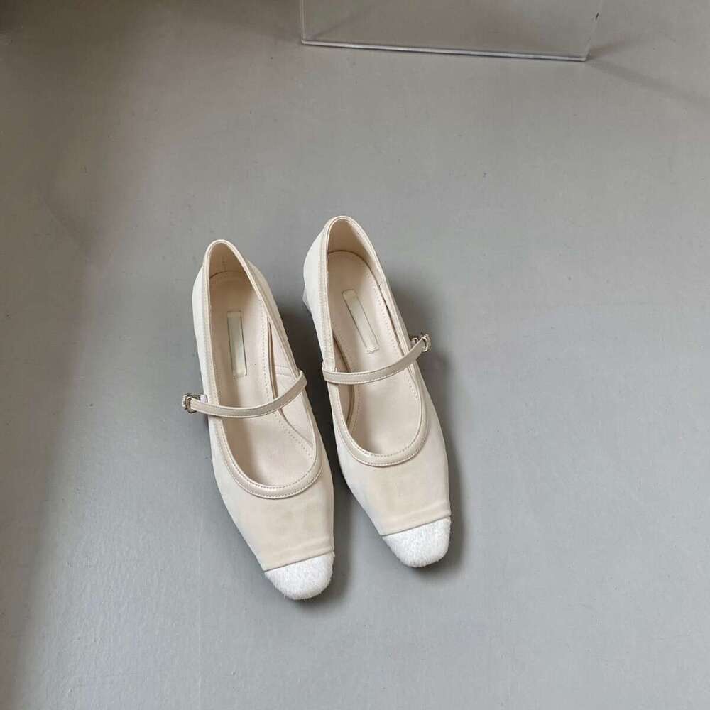 2025 New High Heels Chunky Heel Spring Autumn One Strap Square Toe Korean Style Lady Commuter Mary Jane Shoes