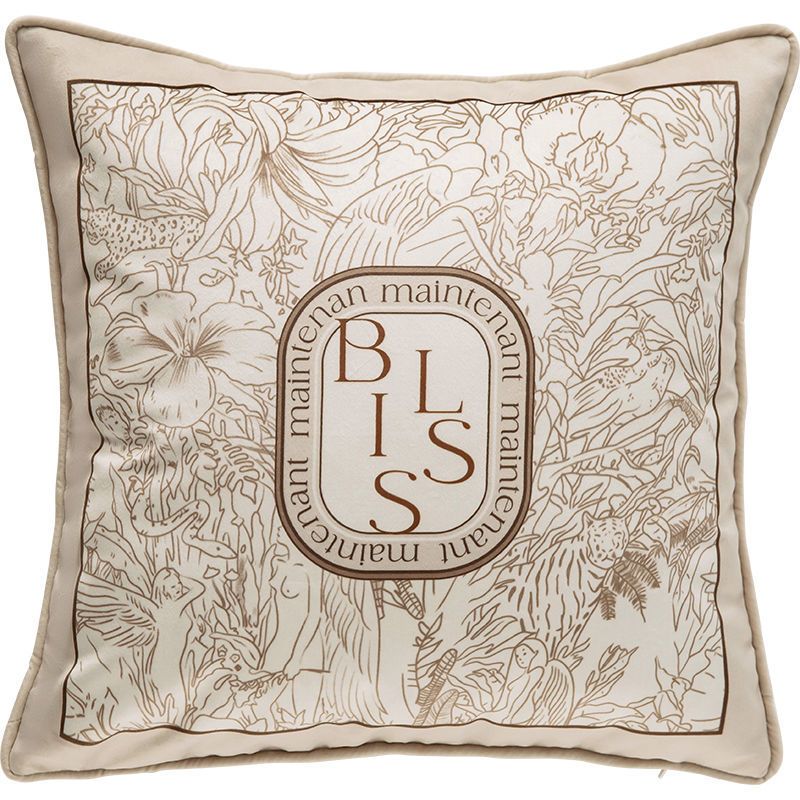 Designer Luxury Tilde Velvet Pillow Cover Cream Ins Style Living Room Sofa Bedroom Bedside Home Cushion Case Cushion Soft Cushion (not including Inser
