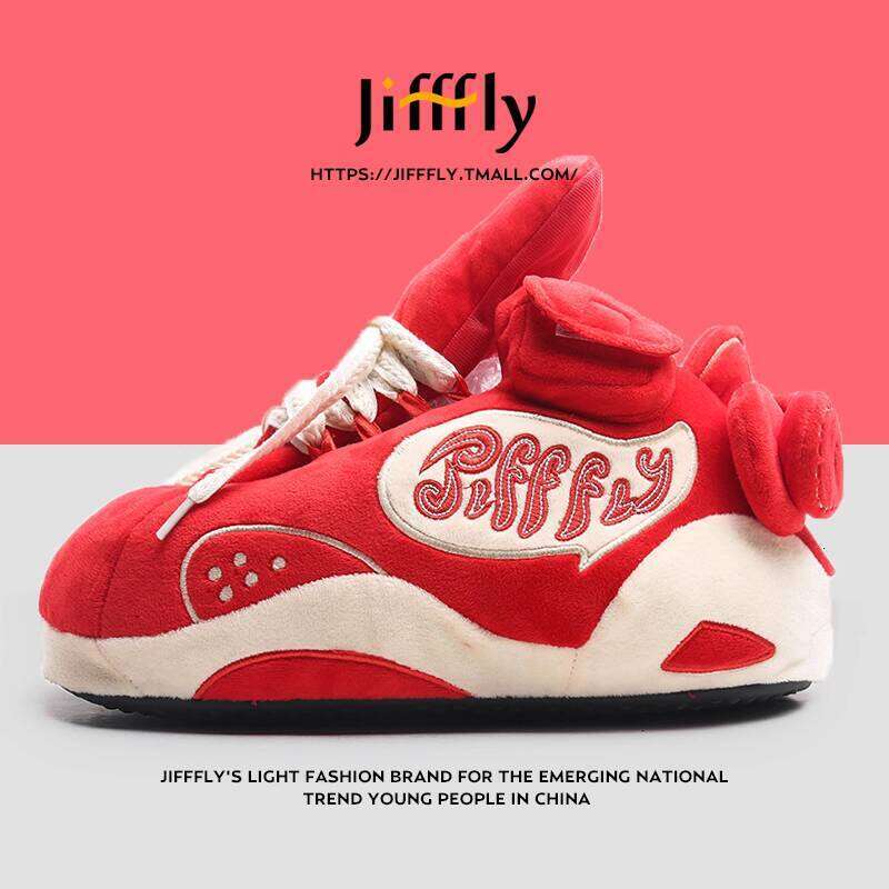 Jifffly Fat to the Future Series Anime Plush without box Embroidered Couple Big Bread Shoes Men's Warm Cotton Slippers Women's