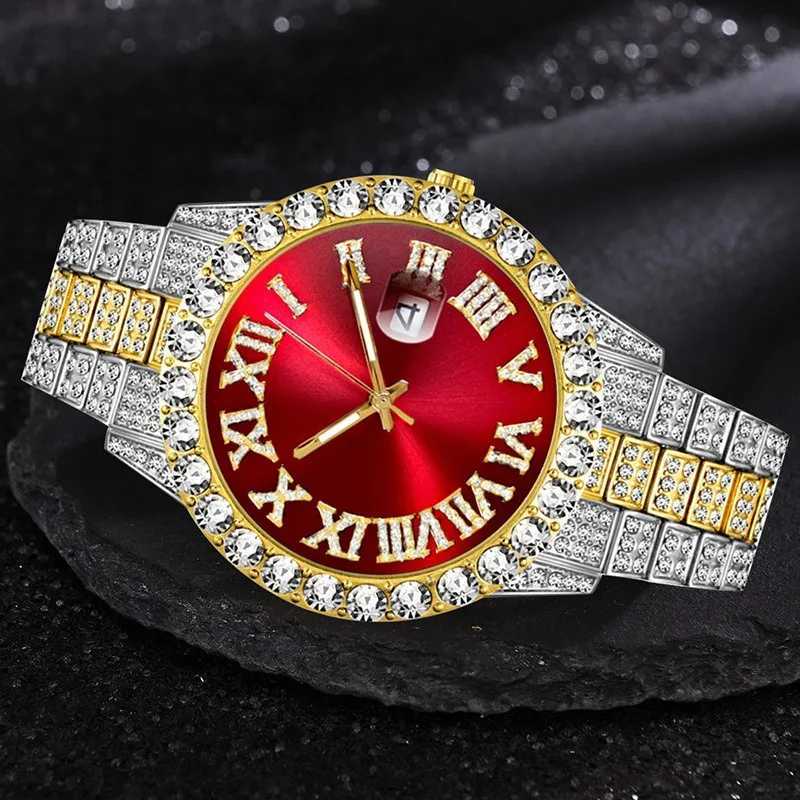4pcs/set Business Luxury Mens Rhinestone Watch Jewelry Set Classic Silver Mens Quartz Calendar Wrist Watch - Gifts for Men W250724
