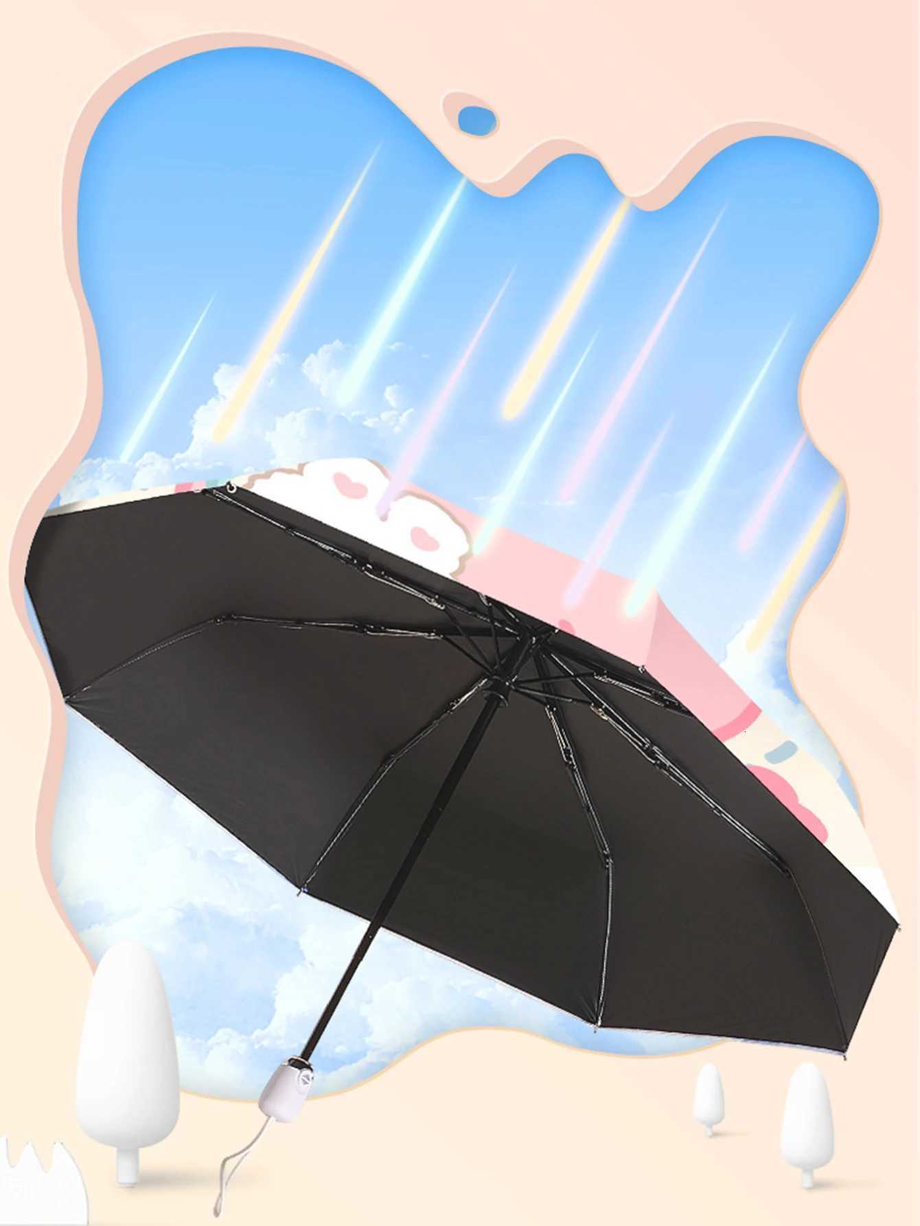 Sun Umbrella Fully Automatic Umbrella Female Pink Rabbit Sunscreen Sun Umbrella Sun Umbrella Sun Rain Dual Use Umbrella Mini Fol R250724