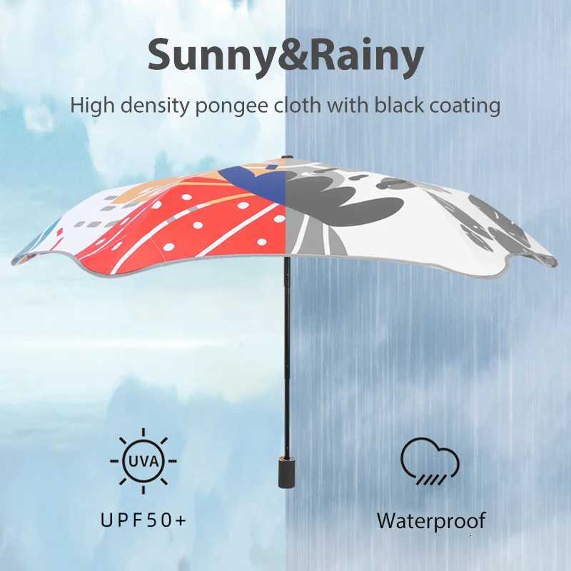 Summer Cute Umbrella Kids Windproof 6K Safe Filler Edge Folding Sun Umbrella UV Protection Designer Fold Rain Umbrella for Girls R250724