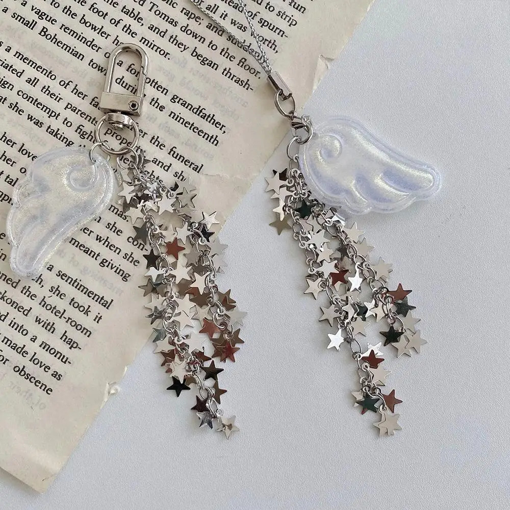 Delicate Wings Stars Keychain For Phone Creative Lanyard Key Chain Bag Phone Pendant Chain Y2K Kpop Jewelry ?Girls Gift 250722