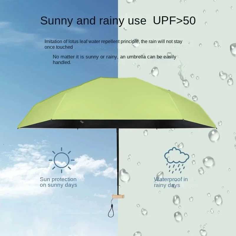80% Off Mini UV Umbrella Small Pocket Travel Rain Parasol Vinyl Folding Sun Shade Umbrella UPF50+ Portable Capsule Umbrellas Umbrella R250724