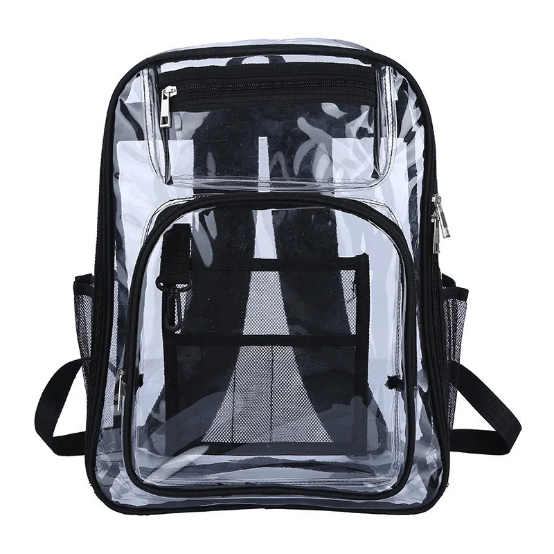 Transparent PVC Bapa Pure Color Double-oulder Bag Waterproof School Bag Large Capaci Book Bag Summer Faion 250723