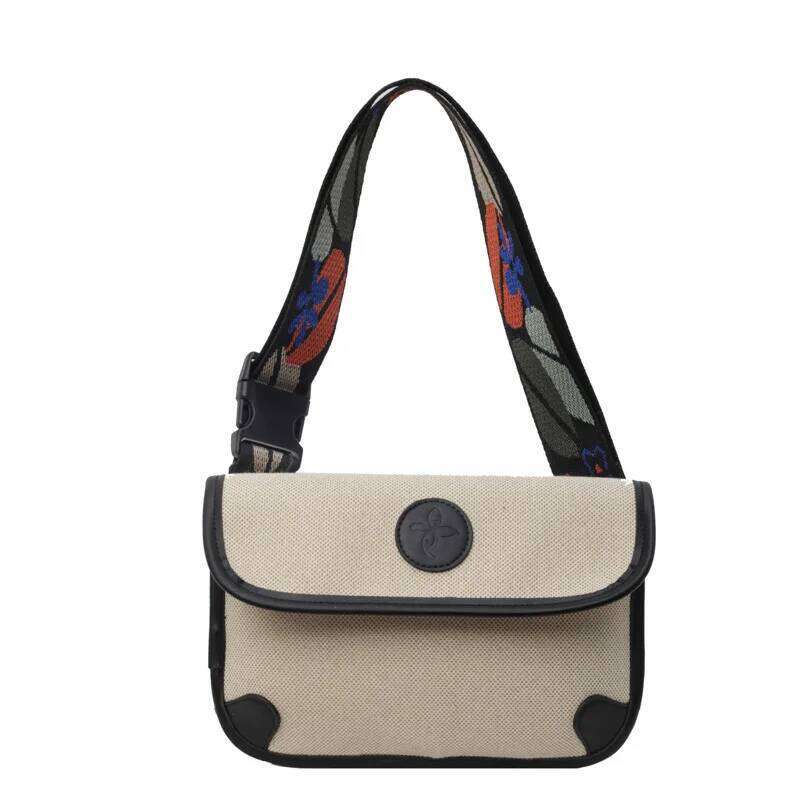 Fashion Canvas Women's Versatile New Trend Contrasting Color Small Square High-End Single Shoulder Messenger Bag