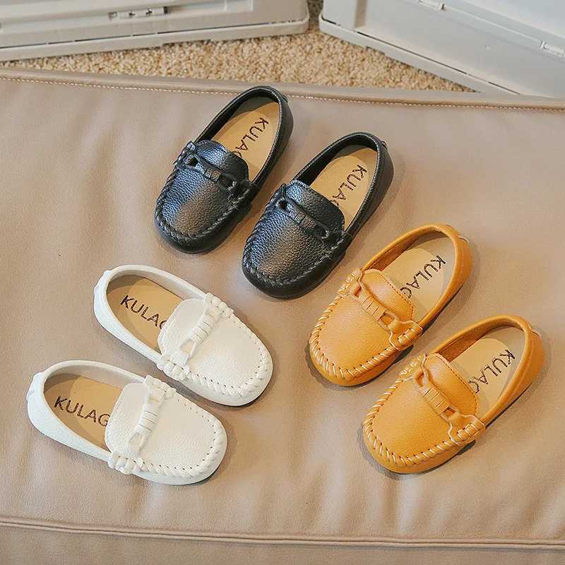 Boys Shoes Spring Autumn Kids Oxfords Boys Slip-on Flats Soft PU Leather Shoes Toddler Black White Loafers For Boys XJ250724