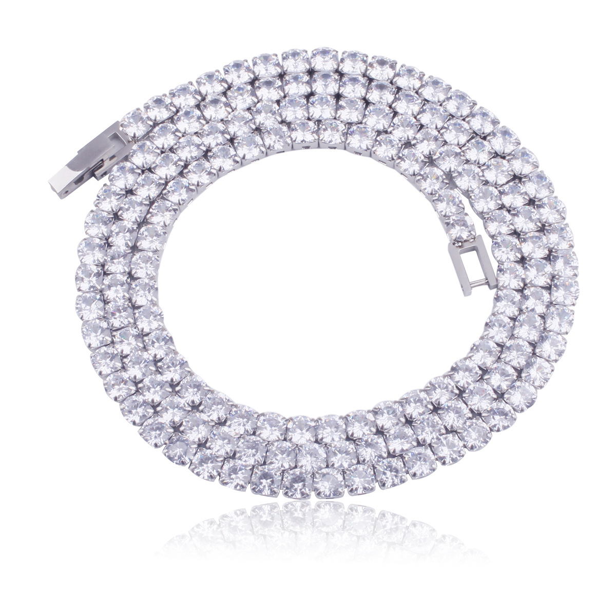 Unisex Elegance: Dazzling Zircon Tennis Necklace for Couples