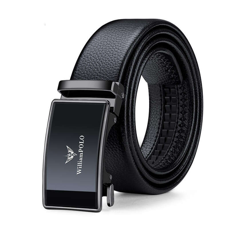 Paul High-End Genuine Automatic Buckle Men's Simple Business Alloy Soft Leather Belt Men