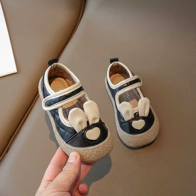 Girls Shoes New Children Princess Black White Flats Spring Autumn Fashion Soft-soled Baby Bow Fashion Footwear Size 21-30 XJ250724