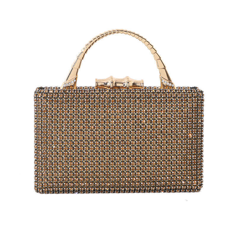 Designer Luxury Evening Diamond 2025 New Diamond-Encrusted Evening Bag Socialite Banquet Dress Metal Handheld Handmade Diamond Clutch