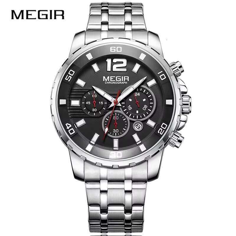 MEGIR Men's Luxury Gold Sports Watch - Chronograph, Waterproof, Luminous, Stainless Steel - Cross-Border Best Seller Watch