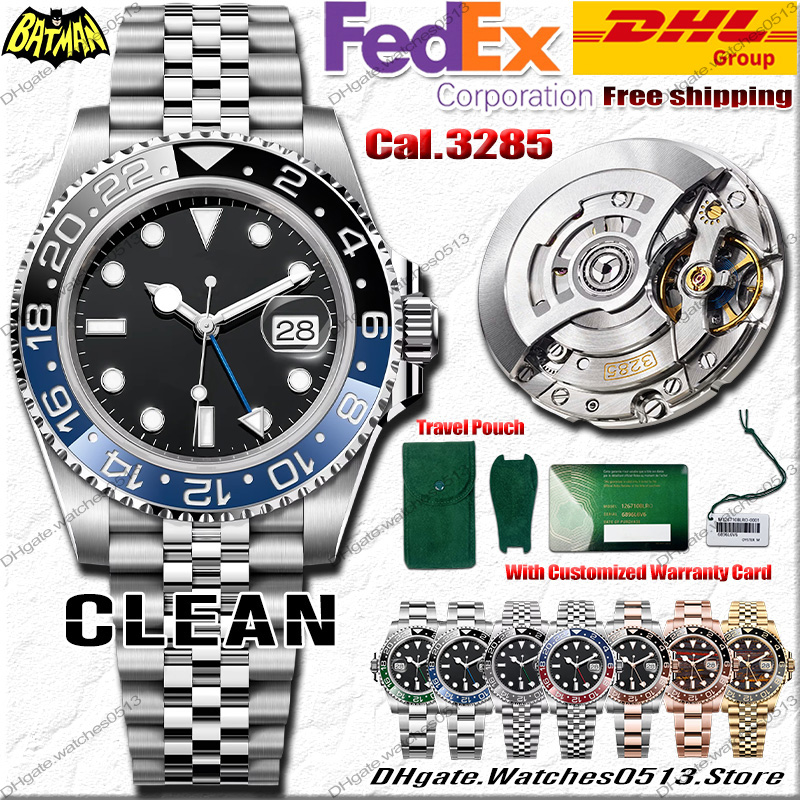 Clean Factory Watches Men Luxury Designer Watches 40MM 3285 Movement 904L Stainless Steel Ceramic Bezel Sapphire Luminous Waterproof Travel Pouch NFC Card Batman