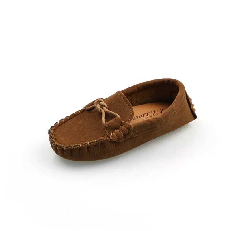 Boy Leather Shoe Simple Versatile Childrens Shoe for Girl Fashion Soft Kids Casual Flat Loafers Solid Color Moccasins Versatile XJ250724