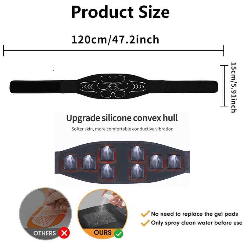 120Cm Smart EMS Muscle Stimulator Slimming Belt Abdominal Muscle Toner Body Shaping Weight Loss Fitness Equipment W250724