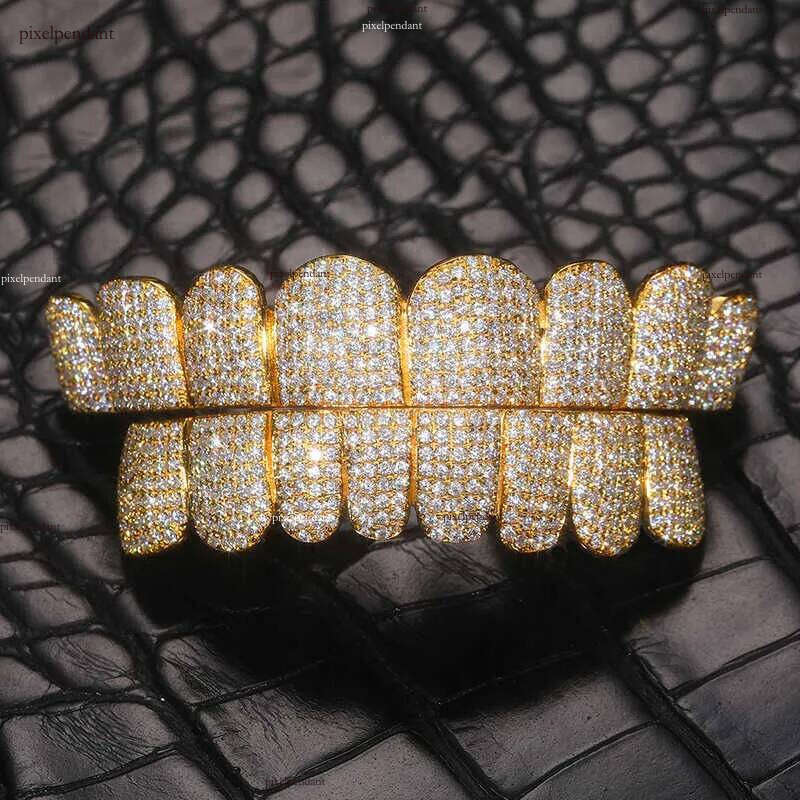Hip Hop Piercing Jewelry Custom Gold Plated Sterg Sier Opal Moissanite Dia Iced Out Grillz for Teeth