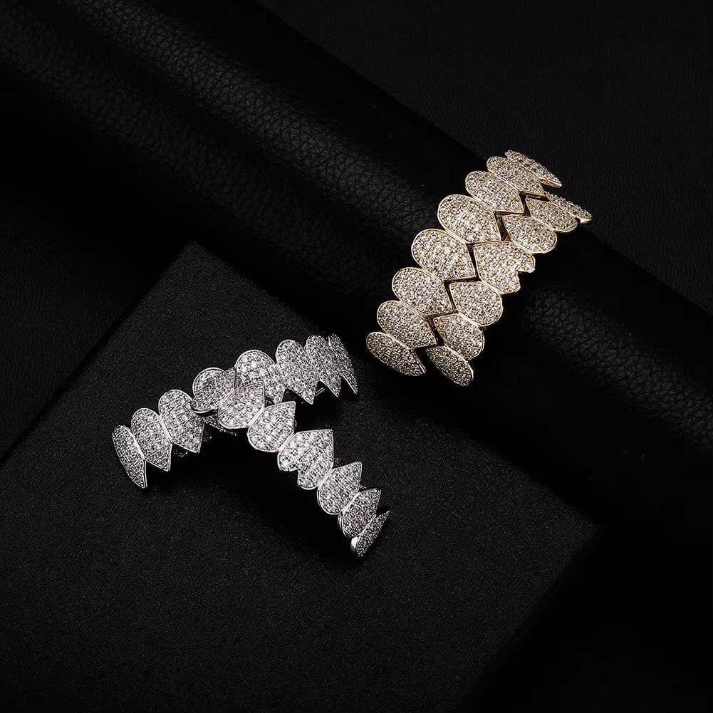 Gold Plated Diamond Teeth Grillz Custom Moissanite Diamond Hip Hop Custom Grillz for Men and Women for Gift