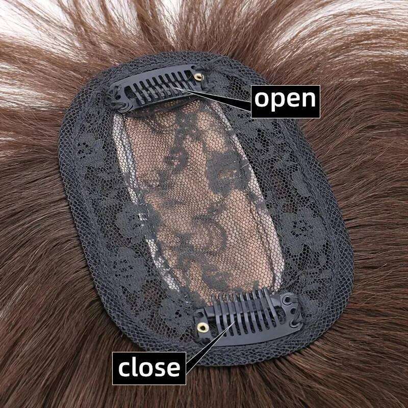 Natural-Looking Thick Fluffy Human Women's Scalp Lift-Enhancing Hair Piece Conceals Gray Adds Volume Seamless Fit