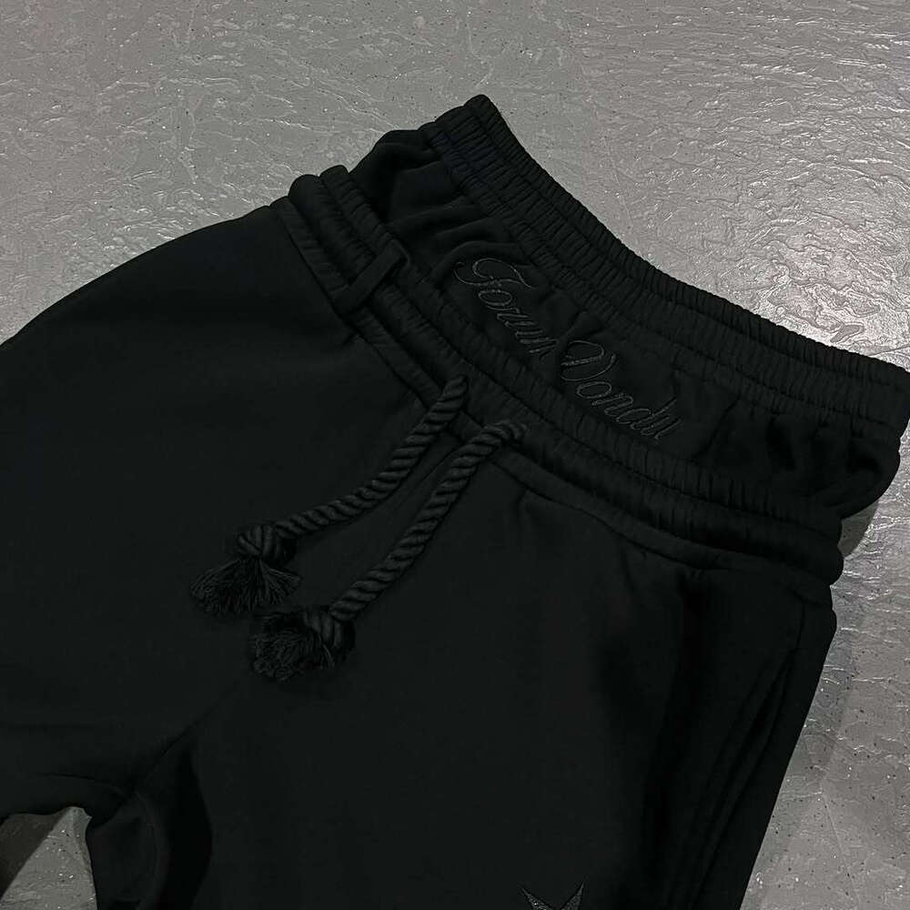 Double Waist Embroidered Sweatpants Unisex Trendy High Street Long Fake Two-Piece Loose Wide-Leg Pants