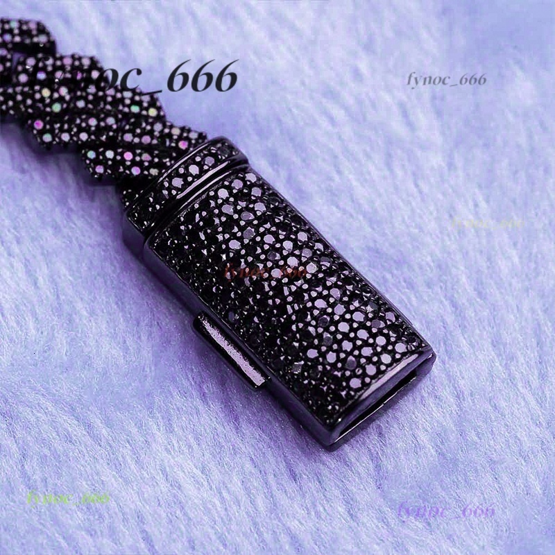 Hip Hop Fine Jewelry Passd Diamond Tester 925 Sterling Silver Iced Out 8MM VVS Black Moissanite Prong Cuban Link Chain for Men