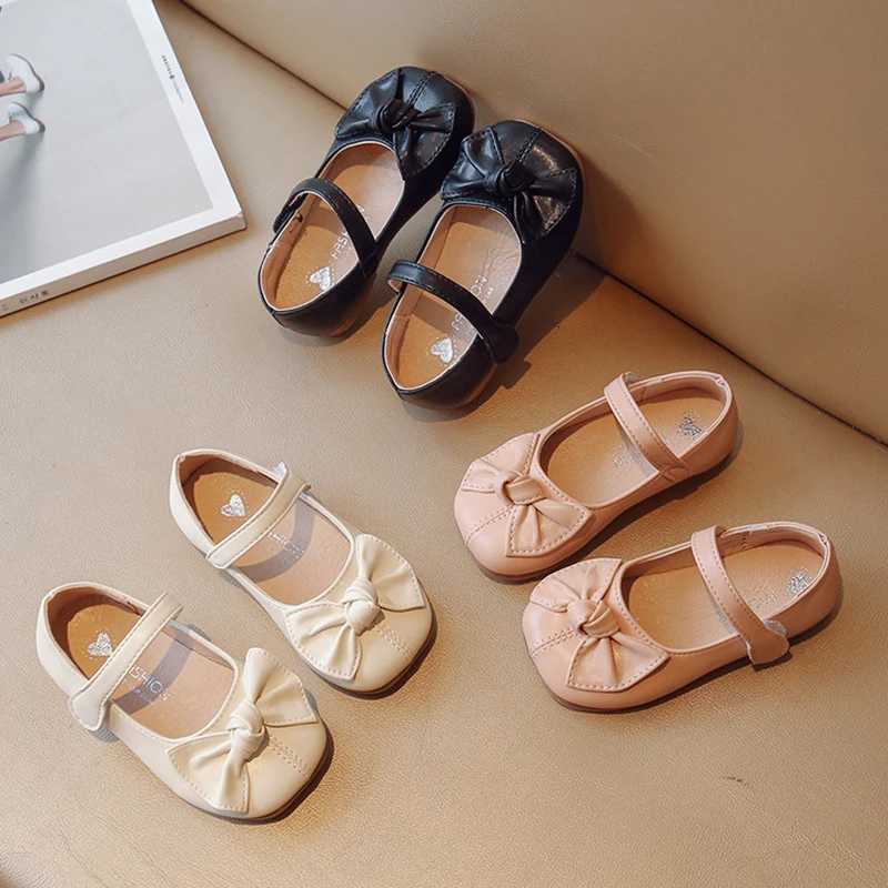 100% Cotton Linen Cotton Linen Girls Leather Shoes with Bow-knot Princess Sweet Single Shoe Cute Soft Comfortable Child Flats Kids Shoes XJ250724