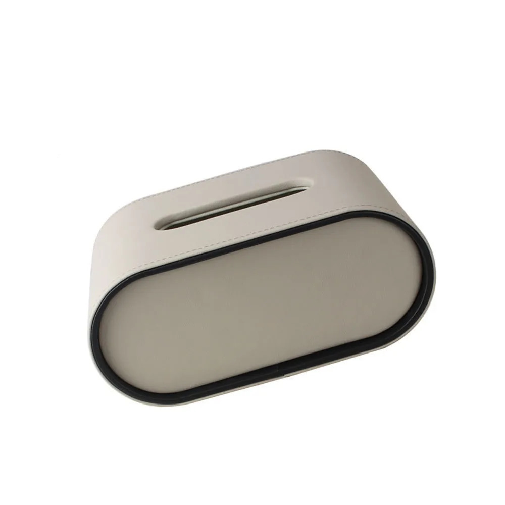 Light Luxury Ellipse Leather Tissue Box Multifunctional Paper Holder Printed Tissue Box 250724