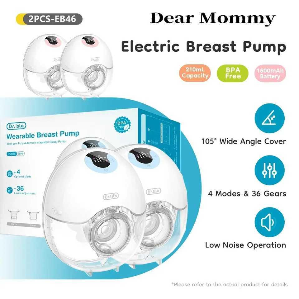 2PCS Wearable Breast Pump Quiet Design 210ML Large Capacity 4 Modes 36 Levels Electric Portable Breast Pump BPA-free X250724