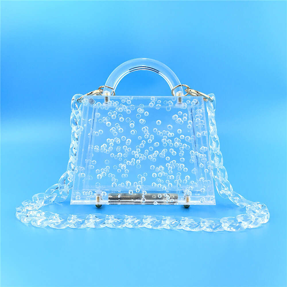 Designer Luxury Evening Diamond Hengmei New Transparent Women's Handbag Bubble Evening Acrylic Bag