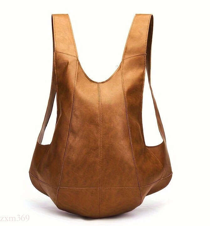 Crazy Horse Vegetable Tanned Soft Leather PU Unisex Beetle Student Trendy Backpack School Casual Bag
