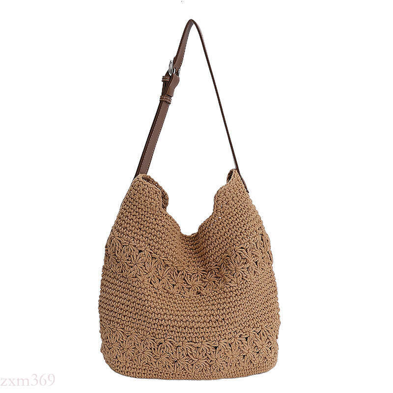 Handmade Crochet Cotton Thread Woven Tote for Women, Large Capacity Summer Lazy Style Beach Bag, Versatile Shoulder Crossbody Bag