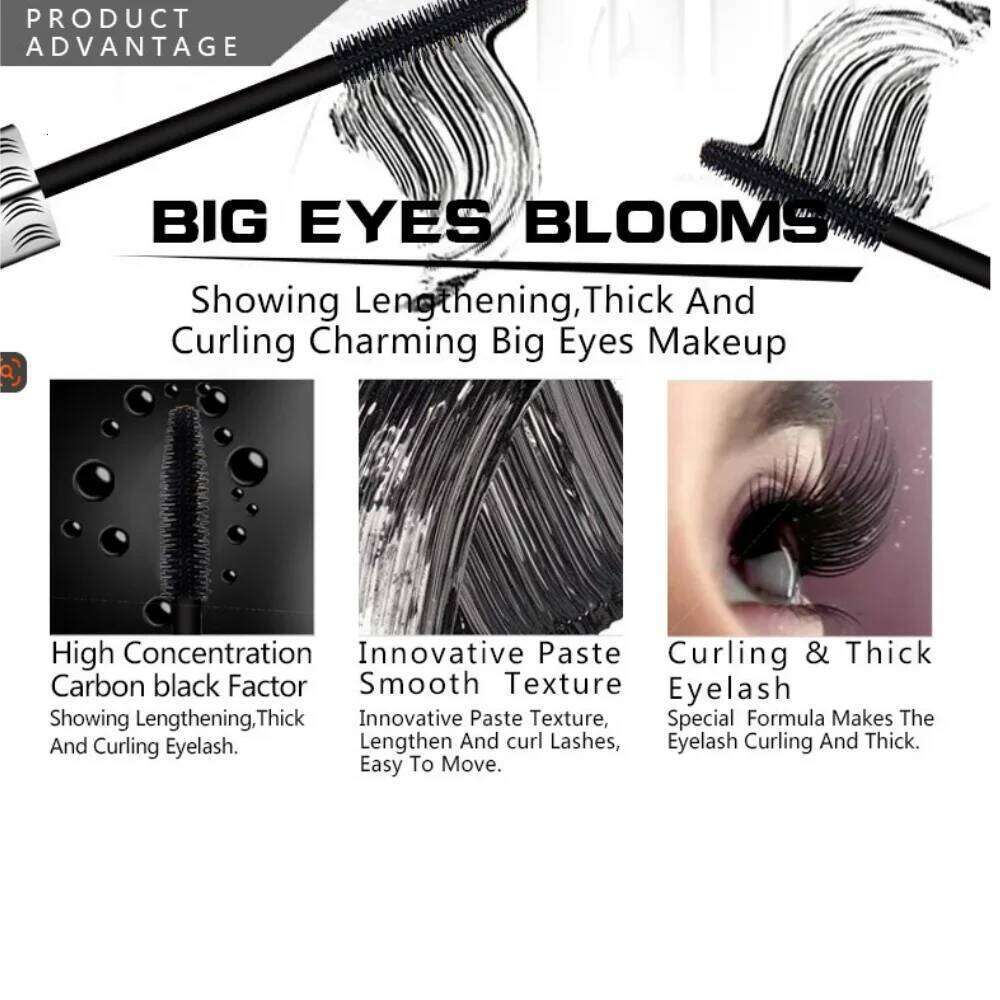 QIBEST Curling Ever Thick Black 4d Waterproof Sweat Proof Long Lasting Fast Dry No Blooming Mascara X250724