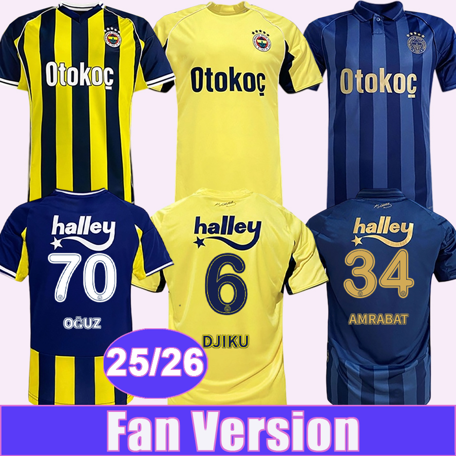 25 26 Fenerbahce Mens Soccer Jerseys OGUZ CAGLAR DJIKU KAHVECI LEVENT OOSTERWOLDE BARTUG AMRABAT R.BECAO Home Away 3rd Football Shirt Adult Uniforms