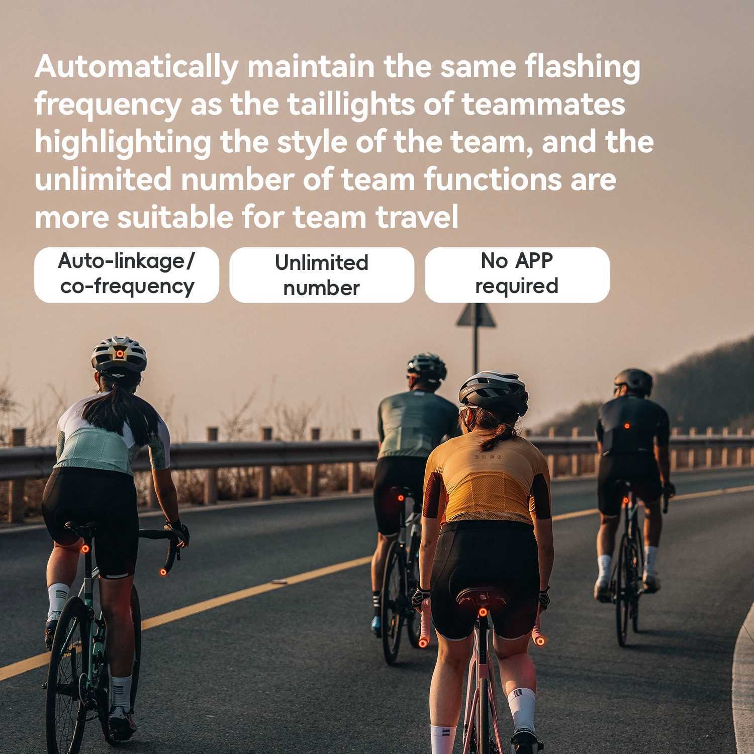 ROCKBROS Bicycle Light Smart Brake Vibration Sensing Taillight Handlebar End Plug Bike Light USB Type MTB Road Cycling Light S250723