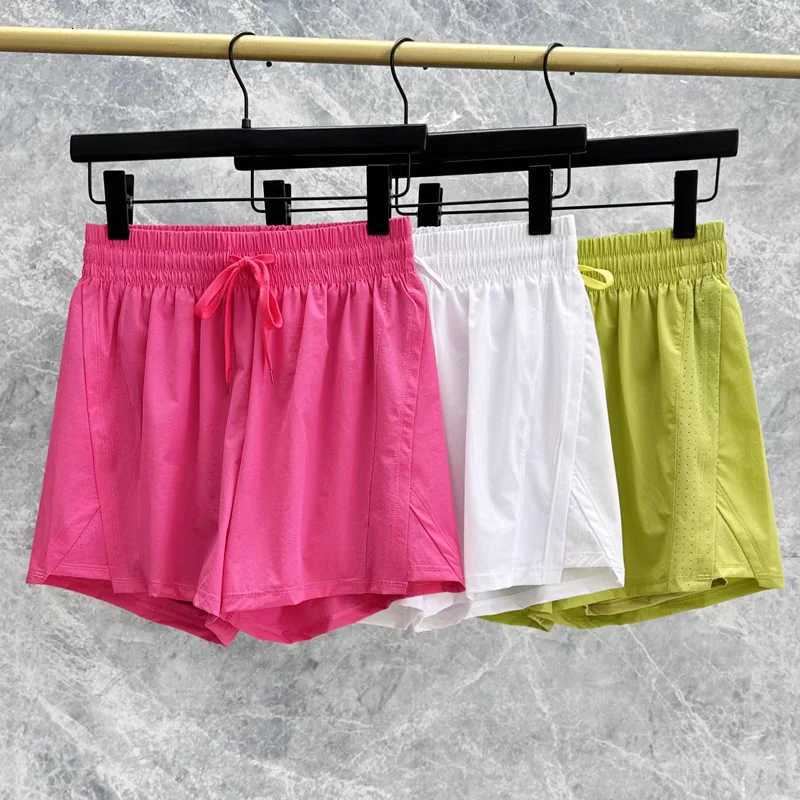 2-in-1 Quick-dry Yoga Shorts for Women Summer Sports Mesh Breathable Fitness Shorts High Waist Fitness Running Shorts XJ250724