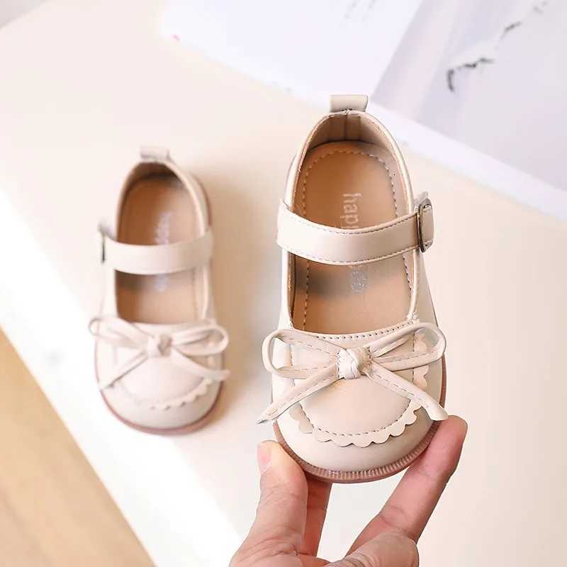 Toddler Kids Mary Janes Cute Spring Pure Color Sweet Children Leather Shoe Round Toe Bowknot Ruffles 21-30 Chic Girls Shoe XJ250724