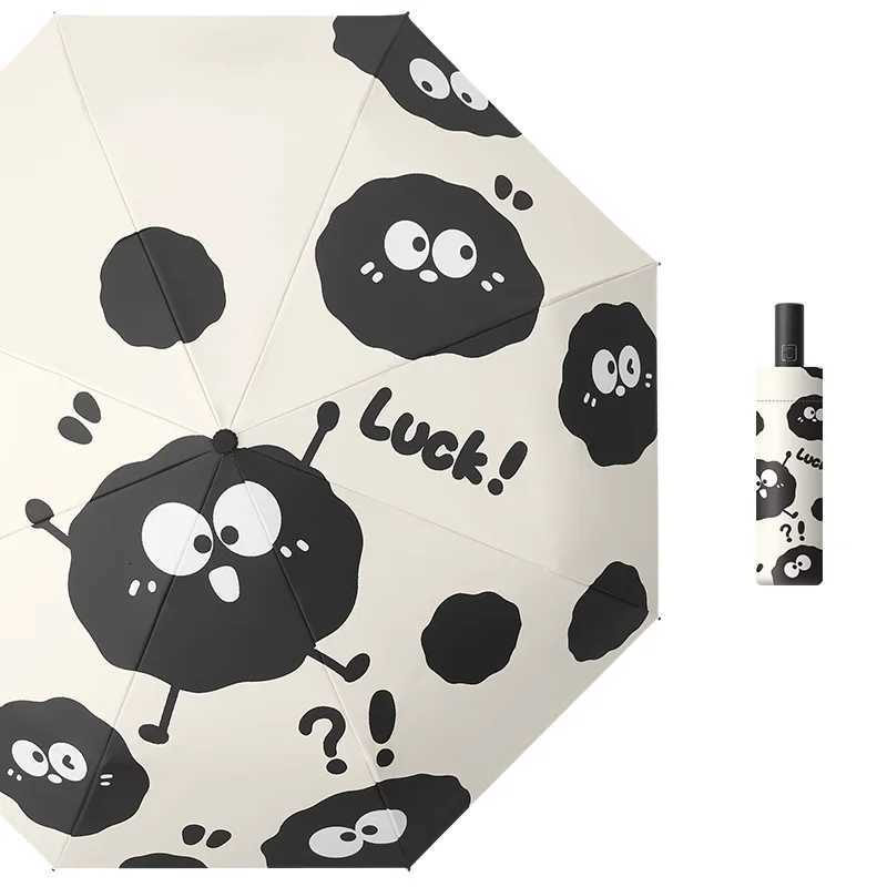 Cartoon Cat Umbrella Female Sun and Rain Dual-purpose Folding Umbrella Parasol Automatic Student Sun Protection Ultraviolet Sun R250724