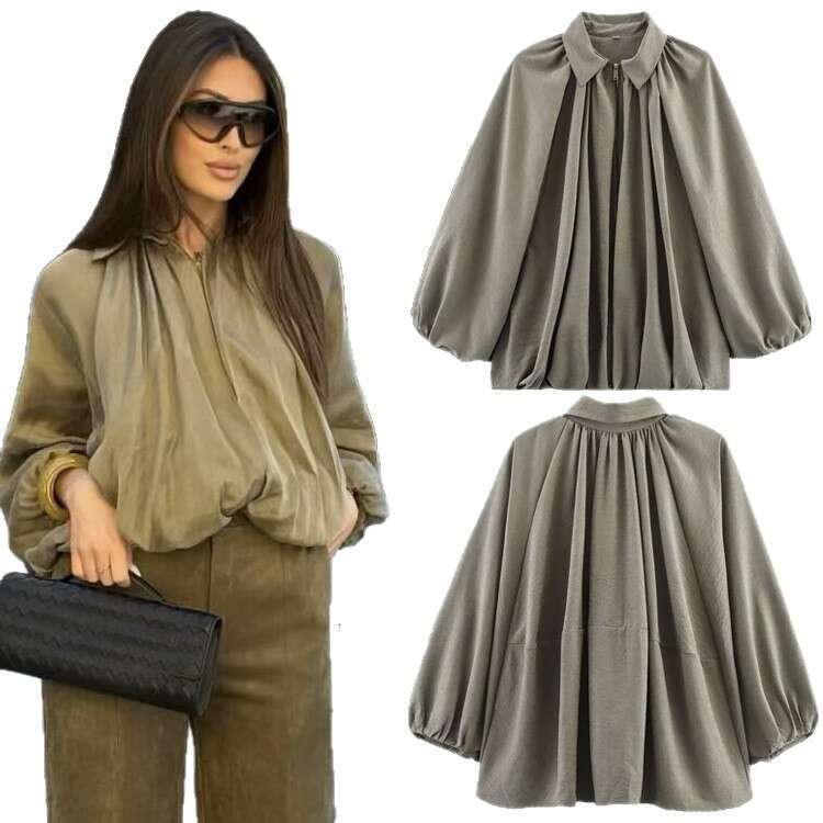 TRAFZA Spring New Women's Street Fashion Puffy Shirt Jacket Coat B5