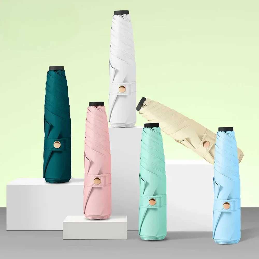 Portable Folding Umbrella 6-Bone Foldable Super Light Matching Umbrellas Sunscreen Feather Umbrella UV Resistant Sun Umbrellas R250724