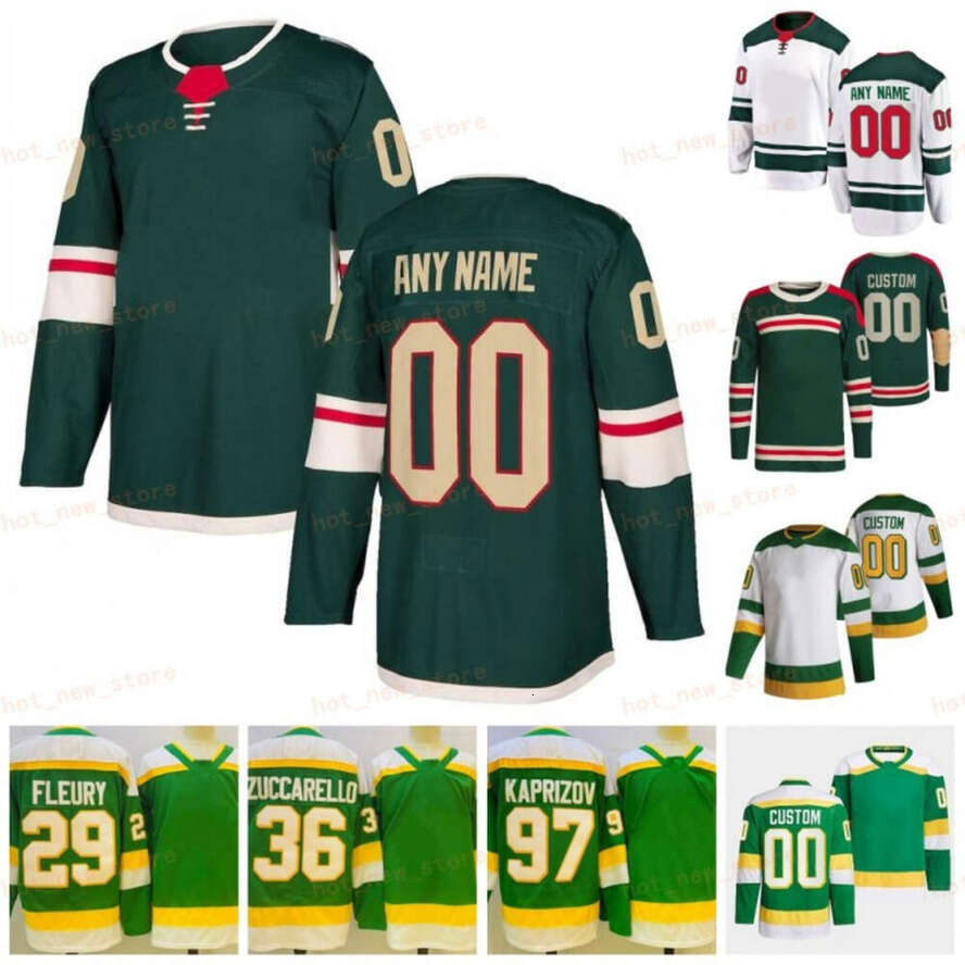 Kirill Kaprizov Minnesota Hockey Jerseys Marc-Andre Fleury Mats Zuccarello Joel Eriksson Ek Matt Boldy Brandon Duhaime Brock Faber Marco Rossi Ryan Hartman Foligno