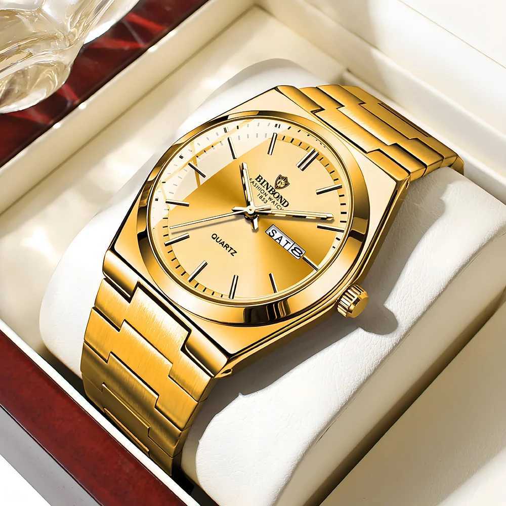uthai men watch light luxury brand stainless steel double calendar waterproof male business leisure fashion quartz clock watches W250724