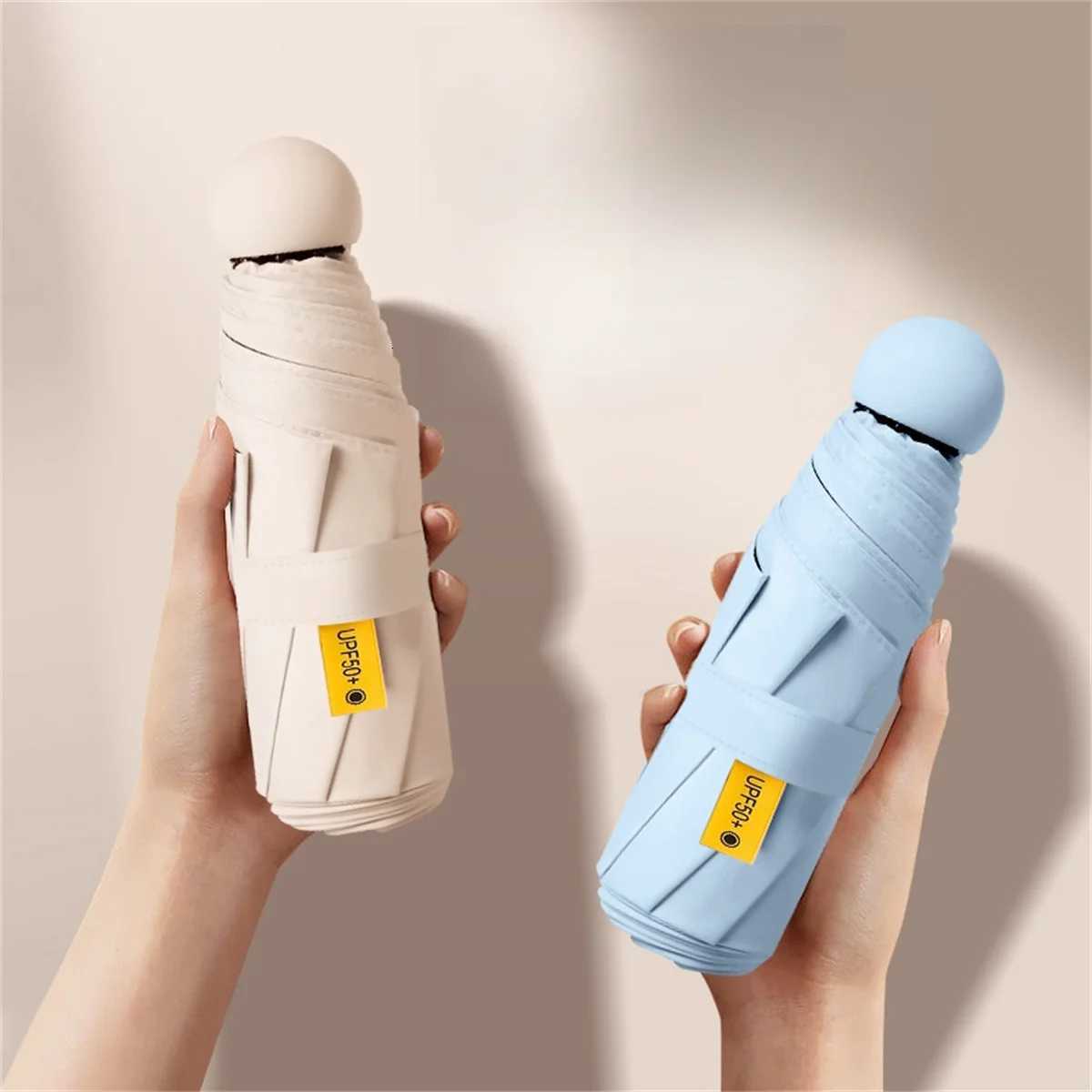 6-Ribs Sun Umbrella Portable Mini Umbrella Sun Protection Capsule Umbrella Parasol with Box UV Folding Pocket Umbrella R250725