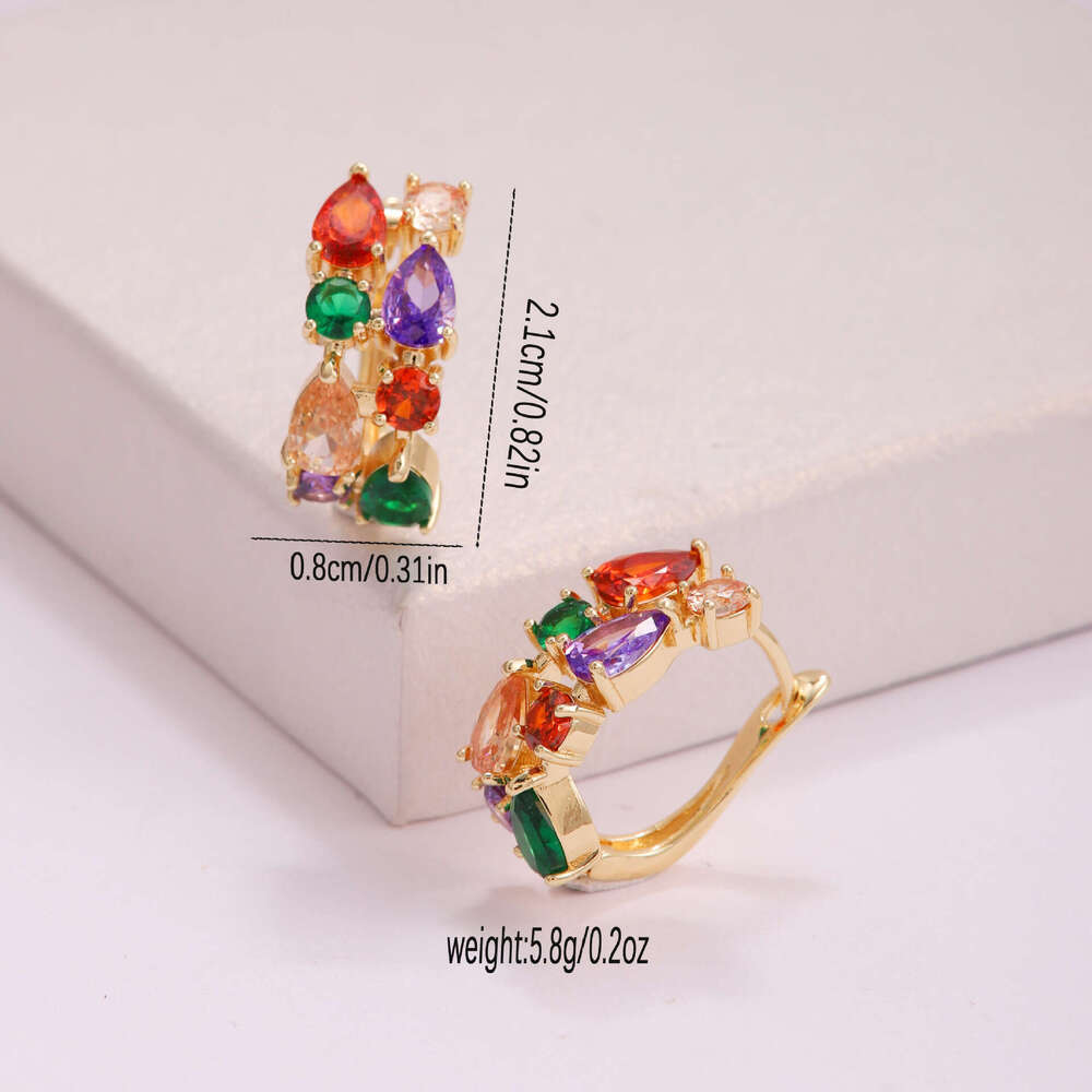 Micro Pave Zircon Earrings for Women, Stud Earrings, Niche Versatile Fashion Jewelry