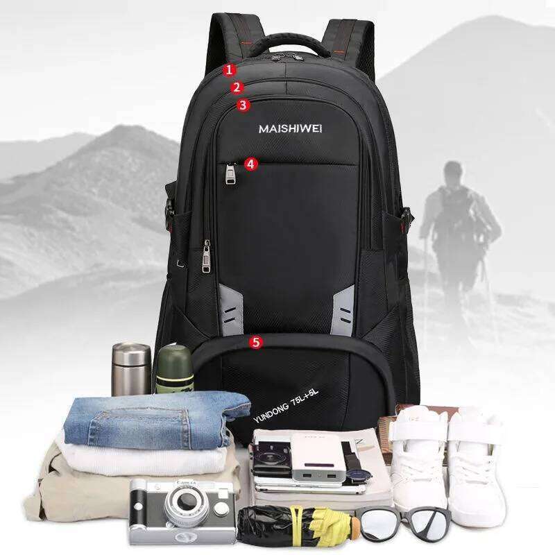 Men's 20-Inch Laptop 60 80 L Large Capacity For Men&Women Quality Business Backpack Oxford Travel Bag
